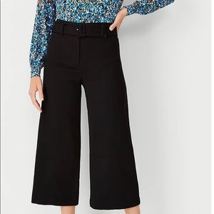 Ann Taylor Belted Culotte Pant in Black, size 18